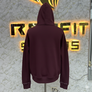 Private Label Good Quality Cheap Price Zipper Distressed Hoodie <b>Rhinestone</b> Zip up <b>Jacket</b> Acid Wash Men Fleece Streetwear Hoodie - Product Image 5