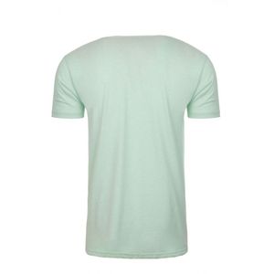 High Quality <b>Men's</b> Large-Size Mint <b>Green</b> Crew-Neck <b>T</b>-<b>shirts</b> Made Cotton Polyester Bamboo Fiber Anti-Wrinkle Breathable - Product Image 4