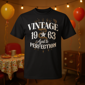 T-shirt vintage 1963 vieilli à la perfection pour homme, cadeau idéal pour la fête du 61e anniversaire, t-shirt promotionnel de style vintage - Product Image 3