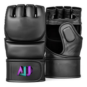 Gants de boxe en cuir à demi-doigts - Fermeture légère à scratch pour l'entraînement et le fitness, confort et flexibilité - Product Image 1