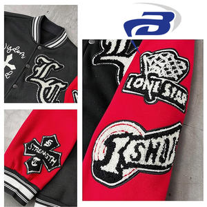 Vestes pour hommes Urban Street Bomber Jacket Hommes Hiver Broderie Lourde Réversible Coupe-Vent Avant Logo Fermeture À Glissière Veste - Product Image 3