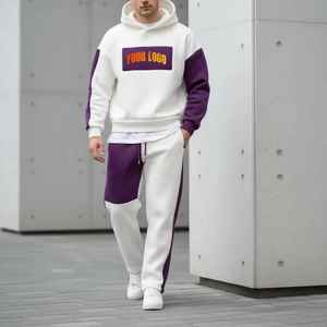 Ensemble de survêtement à capuche uni de qualité supérieure pour hommes et femmes, en molleton, décontracté, jogging, streetwear, chaud pour l'hiver, unisexe, vente en gros - Product Image 6