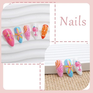 HYC-DZ-1977 <span class=keywords><strong>Uñas</strong></span> Postizas Tropicales Color Naranja Girasol, <span class=keywords><strong>Uñas</strong></span> Postizas Reutilizables de Verano, <span class=keywords><strong>Uñas</strong></span> Postizas Personalizadas al por Mayor - Product Image 5