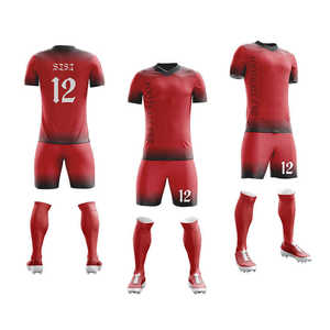 Uniforme de football d'usine maillot de football en gros t-shirt blanc personnalisé ensemble bon marché homme vêtements de football pour adultes 100% polyester léger - Product Image 4