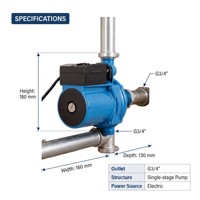 Pompe de recirculation d'eau chaude JINGONG LPS15-9 220V/110V 2026, 3 vitesses commutables, 3/4'', basse pression, personnalisable OEM pour maisons familiales