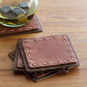 Premium leather coasters for interior styling with thick durable surface made to protect wooden <b>tables</b> in elegance - Product Image 6