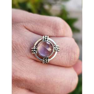 Handmade Women's <b>Ring</b> with Natural Rose <b>Quartz</b> 925 Solid Sterling Silver Oval Cut Pink Gemstone for Valentine's Day - Product Image 4