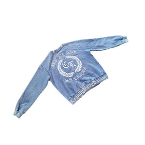 Sudaderas de moda con efecto desgastado por el sol, lavado ácido, 100% algodón French Terry, cuello redondo, para hombre. - Product Image 1