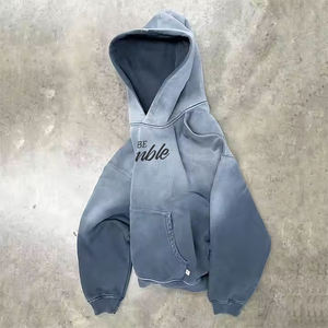 <b>Men</b> Oversized Hoodie Heavyweight <b>Pullover</b> Drop Shoulder Hip Hop Street Style Winter Warm Hoodie - Product Image 2