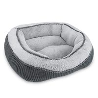 Lit pour animaux de compagnie moderne et tendance, populaire, écologique, avec housse amovible, petite niche fermée respirante à rayures pour l'hiver, idéal pour chiens et chats