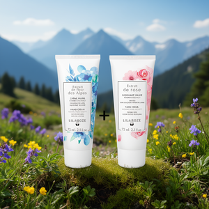 Lilaroze Paris Skin Care Set Alpine Flower Extract <b>Hand</b> Cream for Nourishment Protection Rose Extract Face <b>Scrub</b> for Exfoliation - Product Image 3