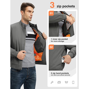 Blouson d'hiver pour homme avec broderie personnalisée, corps chaud et isolé, poignets extensibles, fermeture éclair robuste et options de vêtements OEM ODM - Product Image 4