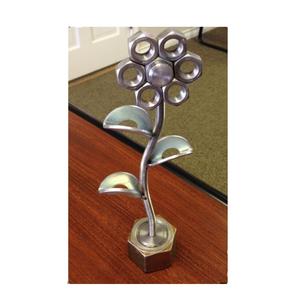 Escultura de mano de aluminio chapado en oro de imitación antigua, nueva llegada, Mesa para el hogar, Hotel, restaurante, técnica fundida - Product Image 3