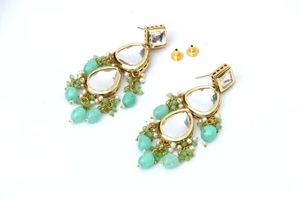 Gargantilla Kundan de fabricante indio, collar, joyería étnica multicolor de acero inoxidable para bodas, fiestas para moda nupcial - Product Image 3