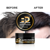 Produit coiffant pour cheveux à base d'eau à tenue forte, marque privée, pommade coiffante mate pour hommes, cire pour tous types de cheveux