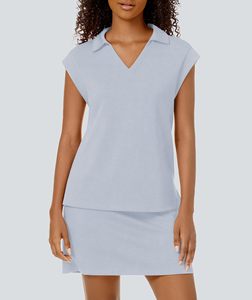 Jupe de tennis grande taille pour femmes Ensemble jupe de tennis courte d'entraînement 2 pièces Ensemble short sans manches pour femmes Ensemble 2 pièces - Product Image 5