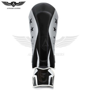 Espinilleras de Artes Marciales Mixtas (MMA) en Color Blanco y Negro, de Cuero PU, con Logotipo Personalizado, Nuevo Modelo, para Kickboxing, Muay Thai y Stand-Up - Product Image 4