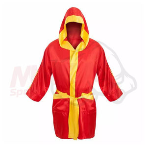 Precio barato 2025 OEM hecho en fábrica de alta calidad personalizado de cuero bata de boxeo profesional MMA Fighting Durable Boxing Wear - Product Image 1