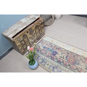 Alfombra Turca Vintage de 2.4x4.9 pies, Alfombra Pequeña, Alfombra Azul Ombré - Product Image 5