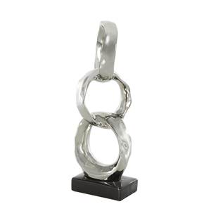 Anillos de metal de aluminio La escultura abstracta con base negra es una pieza decorativa probablemente diseñada para la escultura pulida moderna del hogar - Product Image 2