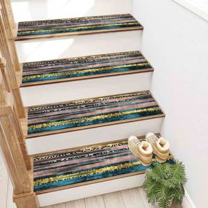 Geometric Pattern Rug, Printed Rug, Trendy Blue Modern Easy Clean,Step Rug - Product Image 5