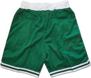 Pantalones Cortos de Baloncesto Retro Verdes, de Malla, Secado Rápido, con Bolsillos, Estilo adi-das, ni-ke, pu-ma - Product Image 2