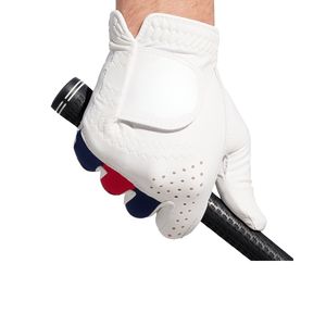 Gants de golf en cuir véritable Cabretta blanc de qualité supérieure pour hommes, tissu respirant avec logo personnalisé, équipement de sport à bas prix - Product Image 2