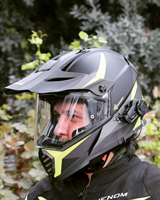 Casque Intercom Moto Crown Micro IP65 Qualcomm en Plastique ABS pour Casque de Moto, Portée 1200M, Connexion 2 Personnes, Utilisation 24/7