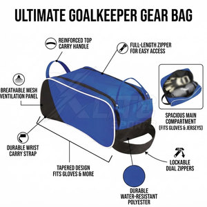 Soccer Gear <b>Travel</b> <b>Organizer</b> Goalkeeper Gear Bag Nylon 30-40L Capacity Durable Zipper Storage Boots Gloves Accessories Team - Product Image 5