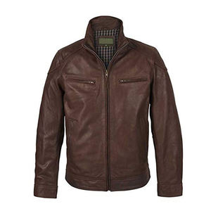 Chaqueta de Cuero Genuino Corta y Ajustada para Hombre, Transpirable, de Invierno, Servicio OEM, Alta Calidad, Hecha a Mano, Estilo Casual Elegante - Product Image 2