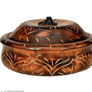 Hotpot de madera de calidad superior en diseño hecho a mano Caja de utensilios de cocina de forma redonda de alta calidad con tapa desmontable - Product Image 1