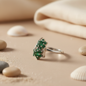 Bague en argent 925 avec fleur de citrine pour femmes, bijoux géométriques en pierres précieuses avec placage rhodium, or jaune et platine pour les mariages - Product Image 3