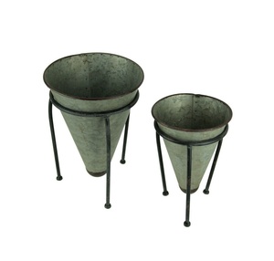Macetas de jardín de Metal galvanizado moderno con maceta de cubo, macetas de jardín, maceta galvanizada para interiores y exteriores - Product Image 4