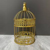 Cage à oiseaux en fer pour petits et moyens oiseaux avec design amovible écologique, motifs complexes, designs artistiques pour une utilisation en extérieur