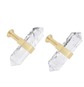 Boutons d'armoire carrés en acrylique et laiton boutons de porte de tiroir de qualité exclusive artisanat indien boutons de porte en acrylique - Product Image 3