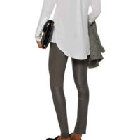 Pantalon de luxe pour femme en cuir véritable, fait main, en peau de mouton, avec dentelle, taille haute, fermeture boutonnée, écologique, coupe classique, streetwear, hiver
