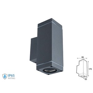 Plafoniera a parete e plafoniera con portalampada GU10 doppio fascio illuminazione su-giù IP44 alloggiamento nero SKU-8627-illuminazione - Product Image 1