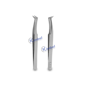 Pinces à épiler pour extensions de cils en acier japonais à pointe en fibre avec logo personnalisé, fines, droites, pour volume - Product Image 3