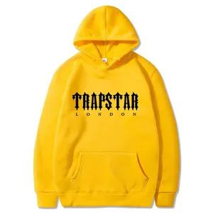 Özel Unisex büyük boy Logo düz pamuk boş erkekler kazak shinile nakış tuzak yıldız hoodie, Streetwear svetşört