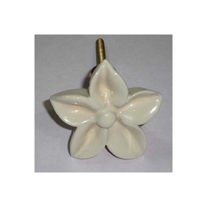 2025 <b>Furniture</b> Decorative Ceramic <b>Knobs</b> Standard Design Good Quality White Color Modern Style Flower Shape Cabinet Drawer <b>Handle</b> - Product Image 5
