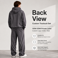 Fabricant de survêtements personnalisés IKDEER, ensemble de pantalons de survêtement et de sweats à capuche noirs à coutures contrastées, style streetwear, ensemble de jogging