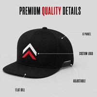 Gorra Snapback Personalizada de 6 Paneles con Visera Plana, Gorra de Béisbol Bordada de Algodón, Ajustable, Unisex, OEM, ODM, Venta al Por Mayor