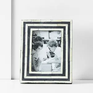 Stylish Modern Photo <b>Frame</b> with Unique Bone and Wood Inlay <b>Mouldings</b> Unique and Fashionable Display for Your Photos - Product Image 4