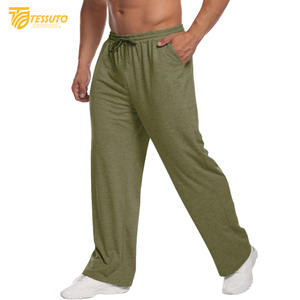 Pantalones deportivos informales ligeros de algodón 100% para hombre con malla inferior abierta y bolsillos con cremallera, pantalones de chándal holgados - Product Image 3