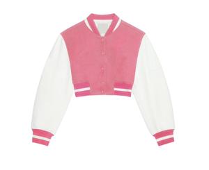 Personnalisable Lycée Varsity Vestes pour Femmes Manches en Cuir Laine Crop Letterman Vestes Cropped Baseball Vestes Dames - Product Image 3