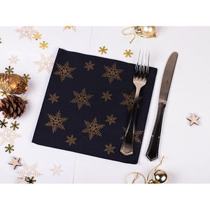 Serviettes noires 40x40cm Estrellas avec impression dorée Point-à-Point, 600 pièces, B2B - Product Image 1