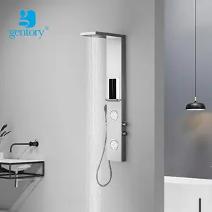 Waterproof Shower Painel Torre Banheiro Led escova chuveiro coluna de aço inoxidável sus 304 banho chuveiro bano ES010