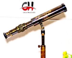 Telescopio de latón vintage Telescopio coleccionable antiguo con telescopio de soporte de latón náutico. - Product Image 2