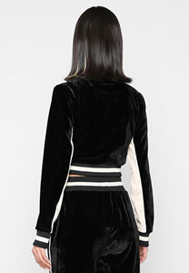 PromotionFashion Velvet Crop Top y Long Flare Pants Chándal 2 Pc Sweat Jogger Trajes Ropa de otoño para mujeres Chándal de terciopelo - Product Image 3