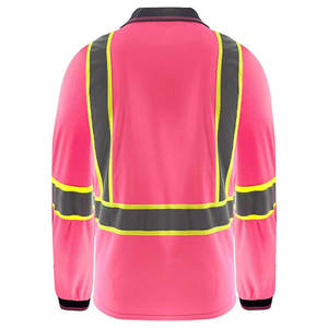 Camiseta Polo de Seguridad de Alta Visibilidad 100% Algodón OEM, Manga Larga, Ropa de Trabajo de Seguridad, Cinta Reflectante, Función Antiarrugas, Estampada - Product Image 5